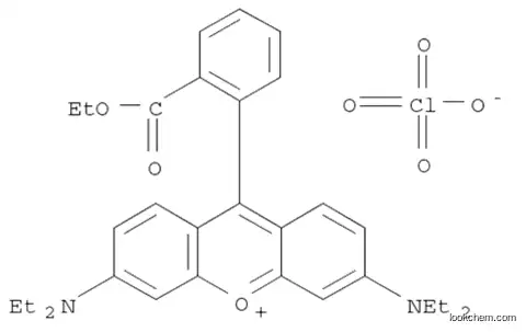 Molecular Structure of 23857-69-4 (N-{6-(diethylamino)-9-[2-(ethoxycarbonyl)phenyl]-3H-xanthen-3-ylidene}-N-ethylethanaminium perchlorate)